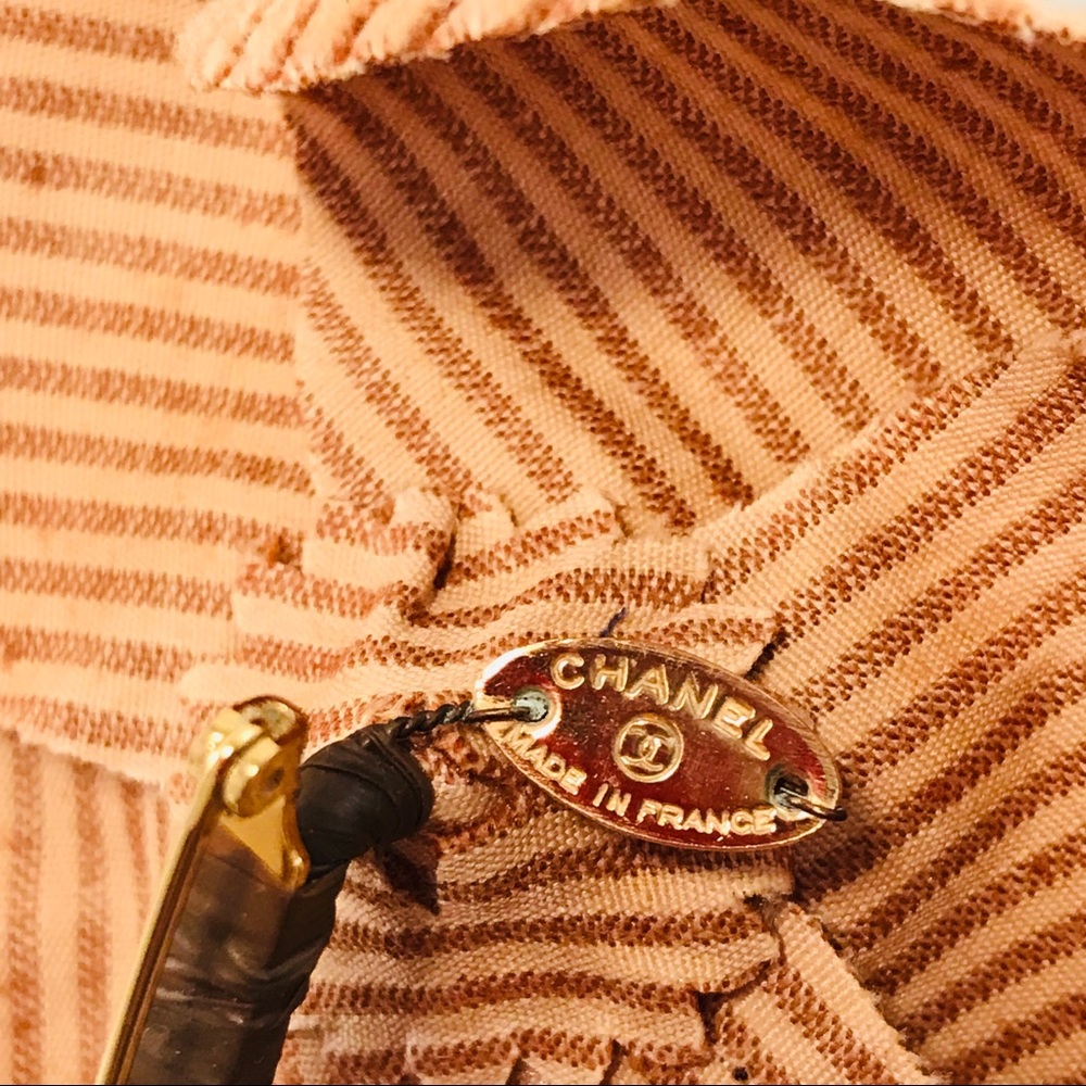 CHANEL Fabric Brown Camellia Brooch Pin - Picture 7 of 7